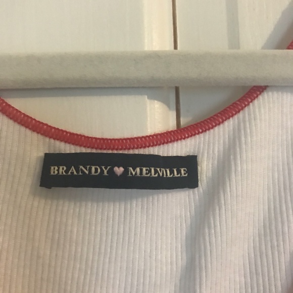 Brandy Melville White Tank with Red Trim - Picture 4 of 6